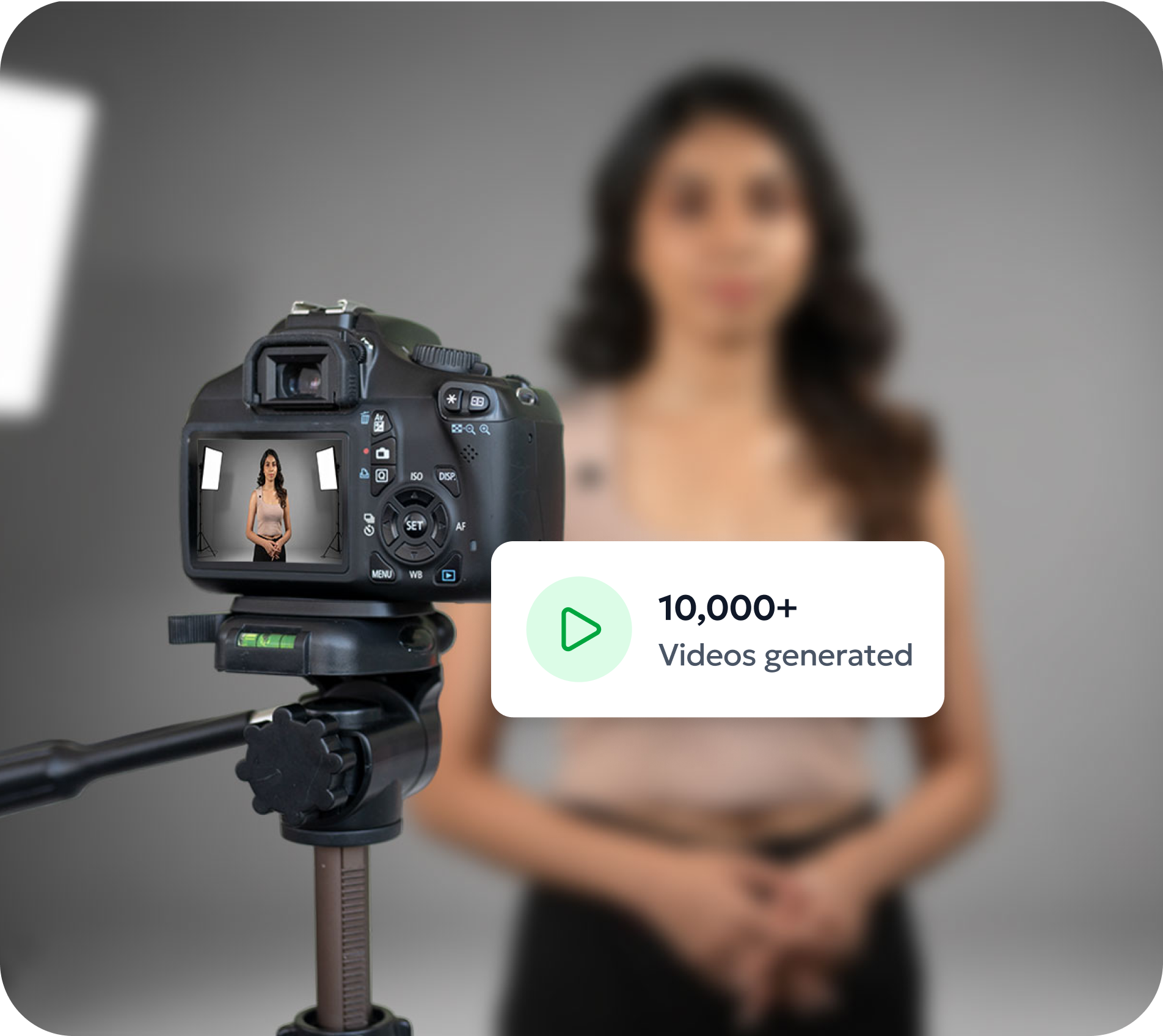 Video recording on phone showing 10,000+ videos generated